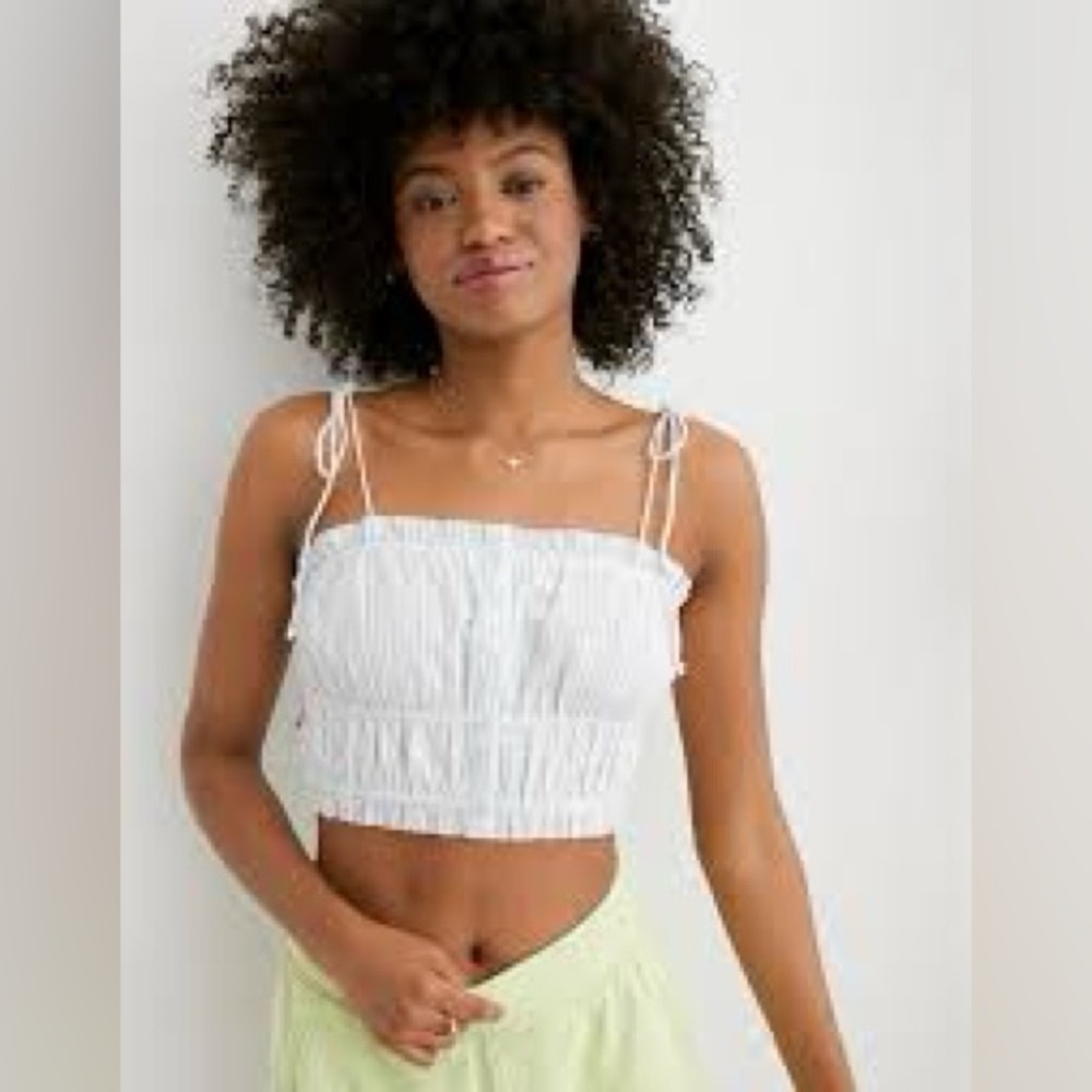 Aerie Striped Tie Up Top